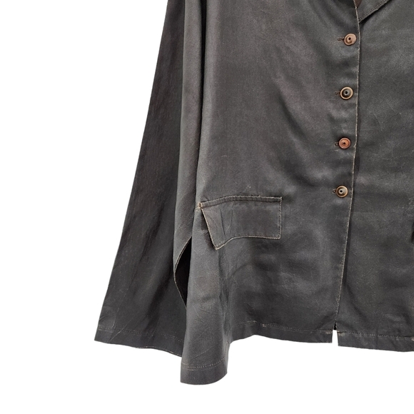 Krista Larson Women's 100% Silk Button Front Pocket Jacket - OS - Picture 4 of 6